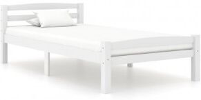 vidaXL Estructura De Cama De Madera Maciza De Pino Blanca 90x200 Cm