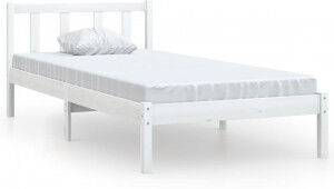 vidaXL Estructura De Cama De Madera Maciza De Pino Blanca 90x200 Cm