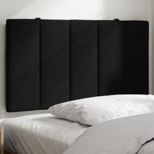 vidaXL Cabecero De Cama Acolchado Terciopelo Negro 90 Cm