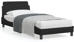 vidaXL Estructura De Cama Con Cabecero De Tela Negro 90x190 Cm