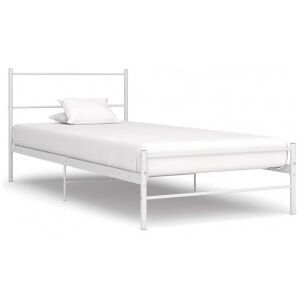 vidaXL Estructura De Cama De Metal Blanca 90x200 Cm