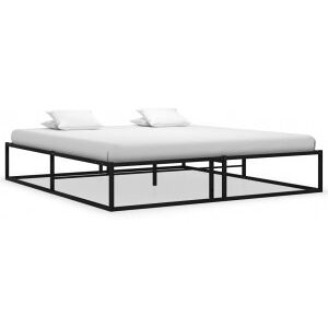 vidaXL Estructura De Cama De Metal Negra 140x200 Cm