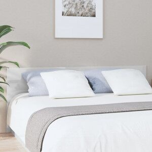 vidaXL Cabecero Cama Madera Contrachapada Blanco Brillo 200x1.5x80 Cm