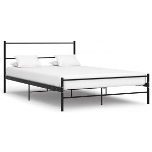vidaXL Estructura De Cama De Metal Negro 140x200 Cm