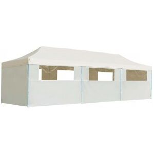 Carpa Plegable Pop-up Con 8 Paredes Laterales 3x9 M Crema