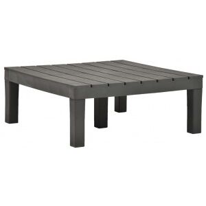 Mesa De Jardín De Plástico Gris Antracita 78x78x31 Cm