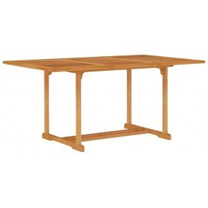 Mesa De Jardín De Madera Maciza De Teca 150x90x75 Cm