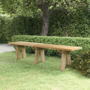 Banco De Jardín Madera Maciza De Pino Impregnada 160 Cm