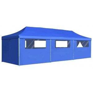 Carpa Plegable Pop-up Con 8 Paredes Laterales 3x9 M Azul