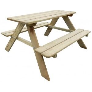 Mesa De Picnic Para Niños Madera De Pino 89x89.6x50.8 Cm