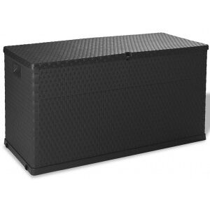 Caja De Almacenamiento De Jardín Marrón Ratán Pp 120x56x63 Cm