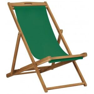 Silla De Playa Plegable De Madera Maciza De Teca Verde