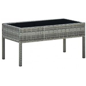 Mesa De Jardín Ratán Sintético Gris 75x40x37 Cm