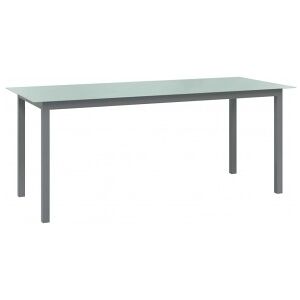 Mesa De Jardín De Aluminio Y Vidrio Gris Claro 190x90x74 Cm