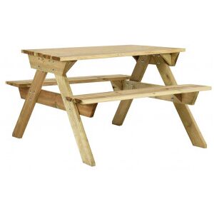 Mesa De Picnic Con Bancos 110x123x73 Cm Madera Pino Impregnada