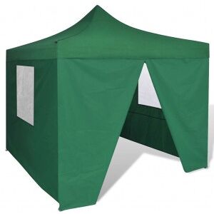 Cenador Plegable Verde Con 4 Paredes 3x3 M