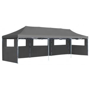 Carpa Plegable Pop-up Con 5 Paredes Laterales 3x9 M Gris