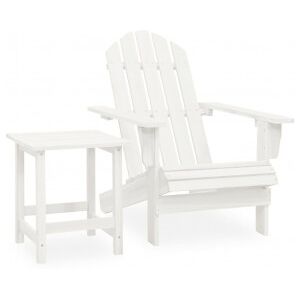 vidaXL Silla Con Otomana Y Mesa Jardín Adirondack Macizo Abeto Blanco vidaXL Silla Con Otomana Y Mesa Jardín Adirondack Macizo Abeto Blanco