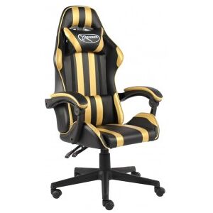 Silla Gaming De Cuero Sintético Negro Y Dorado