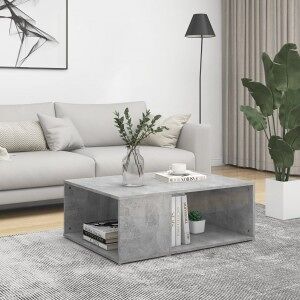 Mesa De Centro Madera Contrachapada Gris Hormigón 90x67x33 Cm