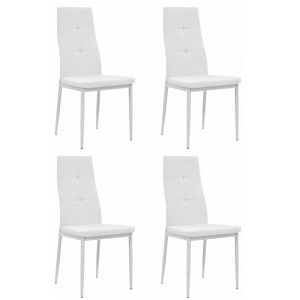 Sillas De Comedor 4 Unidades Cuero Sintético Blanco