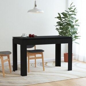 Mesa De Comedor De Madera Contrachapada Negro 120x60x76 Cm