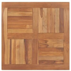 Superficie De Mesa Cuadrada Madera Maciza De Teca 80x80x2.5 Cm