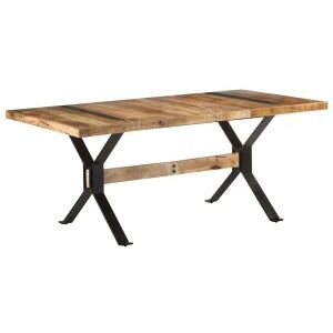 Mesa De Comedor Madera De Mango Rugosa 180x90x76 Cm