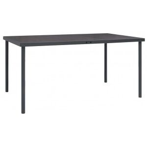 Mesa De Comedor De Jardín Acero Gris Antracita 150x90x74 Cm