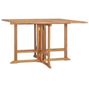 Mesa De Comedor Plegable Para Jardín Madera Teca 120x120x75 Cm