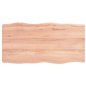 Tablero Mesa Madera Tratada Roble Borde Natural 100x50x4 Cm