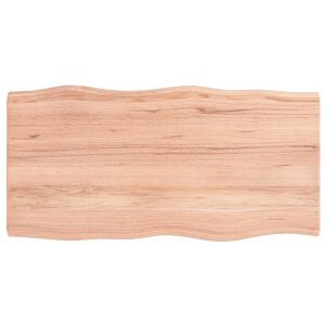 Tablero Mesa Madera Tratada Roble Borde Natural 100x50x6 Cm