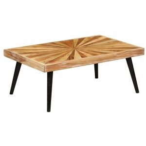 Mesa De Centro De Madera De Mango Maciza 90x55x36 Cm