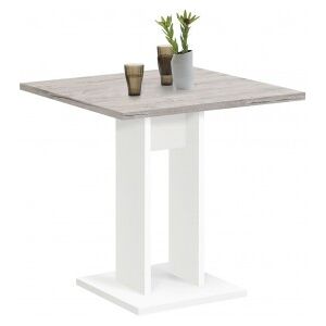 Fmd Mesa De Comedor Color Roble Arena Y Blanco 70 Cm