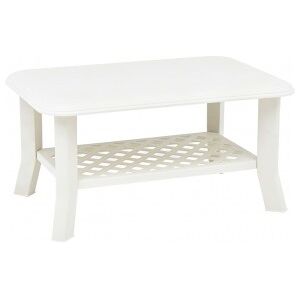 Mesa De Centro De Plástico Blanco 90x60x46 Cm