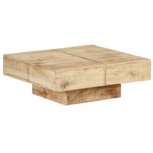 Mesa De Centro De Madera Maciza De Mango 80x80x28 Cm