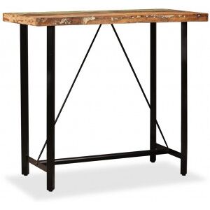 Mesa De Bar De Madera Maciza Reciclada 120x60x107 Cm