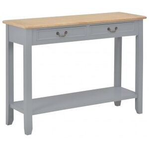 Mesa Consola De Madera Gris 110x35x80 Cm