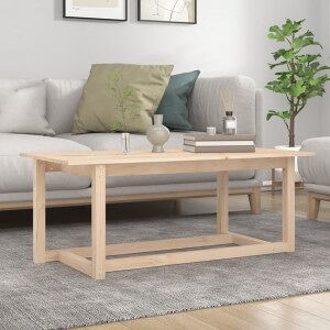 vidaXL Mesa De Centro De Madera Maciza De Pino 110x55x45 Cm