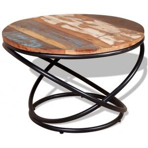 vidaXL Mesa De Centro De Madera Maciza Reciclada 60x60x40 Cm