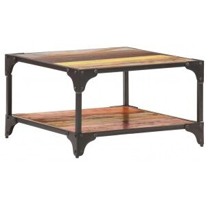 vidaXL Mesa De Centro De Madera Maciza Reciclada 60x60x35 Cm