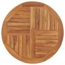 vidaXL Superficie De Mesa Redonda Madera Maciza De Teca 2.5 Cm 80 Cm