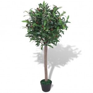 Árbol De Laurel Artificial Con Macetero Verde 120 Cm