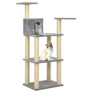 Rascador Para Gatos Con Postes De Sisal 119 Cm Gris Claro