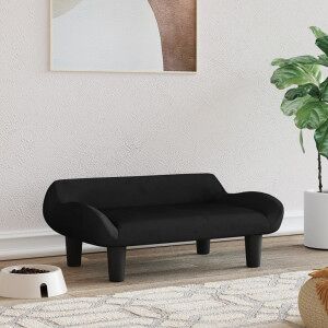 Cama Para Perros De Terciopelo Negra 70x40x24 Cm