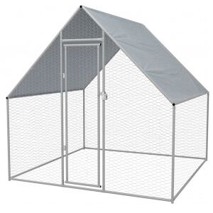 Jaula Gallinero De Exterior De Acero Galvanizado 2x2x1.92 M