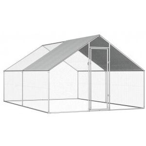 Jaula Gallinero De Exterior De Acero Galvanizado 2.75x4x1.92 M