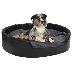 Cama De Perros Felpa Y Cuero Sintético Gris Oscuro 99x89x21 Cm