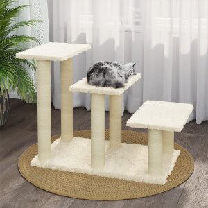 Rascador Para Gatos Con Postes De Sisal Crema 50.5 Cm