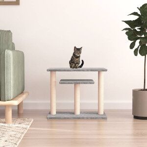 Postes Rascadores Para Gatos Con Plataformas Gris Claro 62.5 Cm